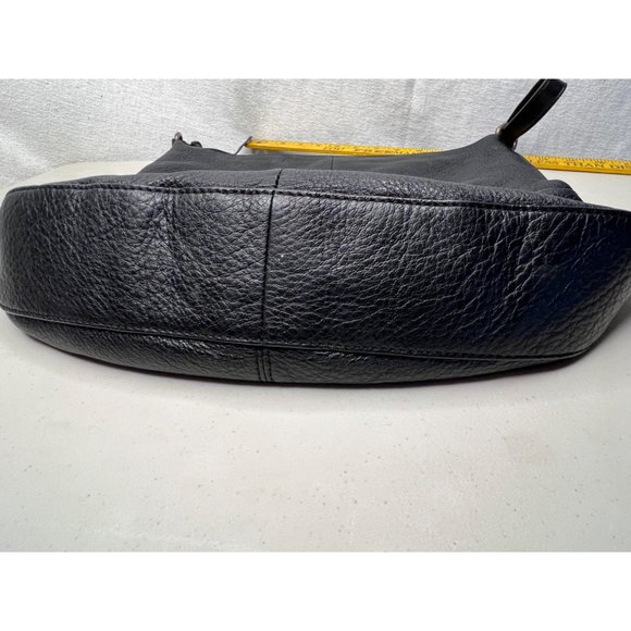 Mark New York Andrew Mark black shoulder bag adjustable strap 2 front zip pocket - Picture 3 of 9